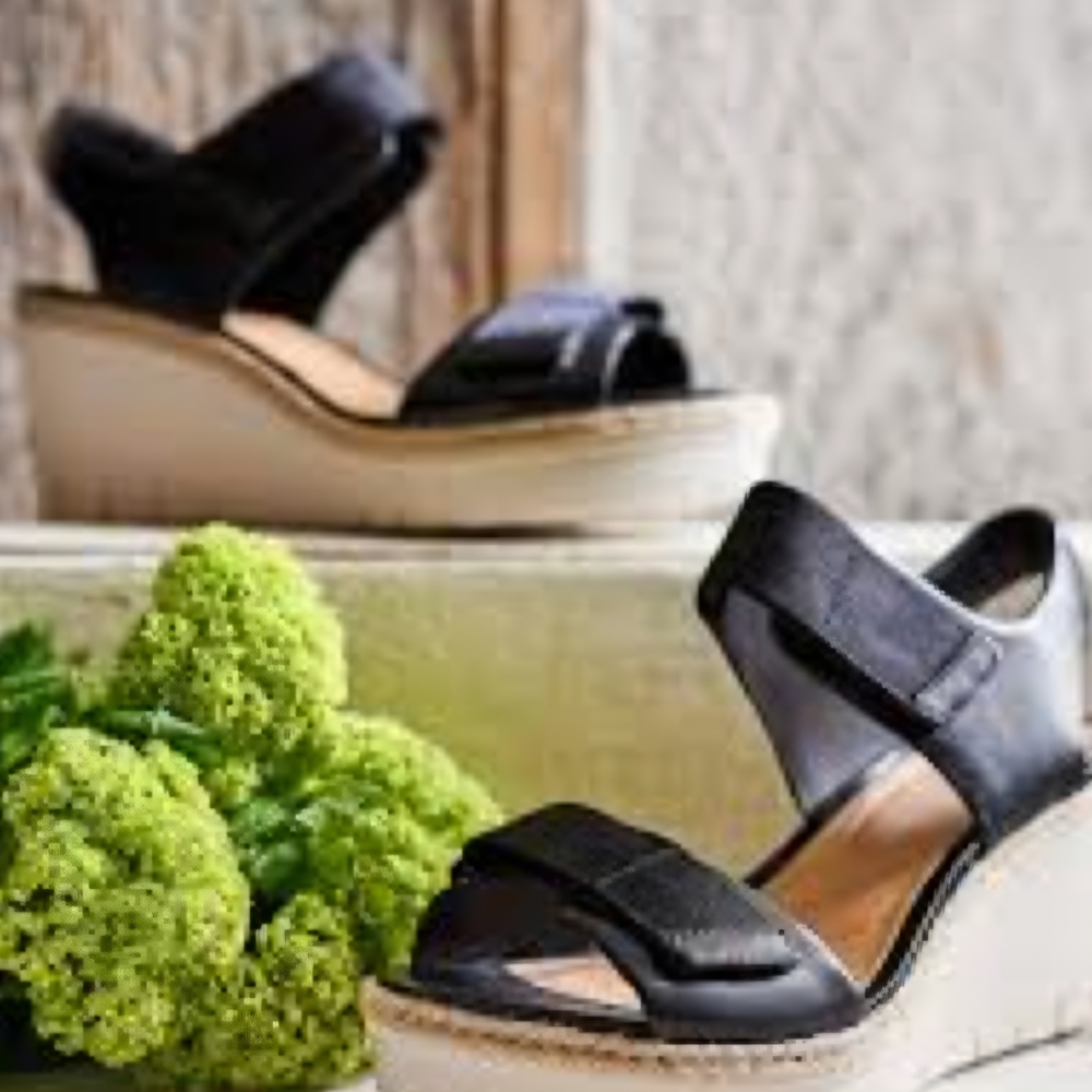 Clarks Black Espadrille Sandals